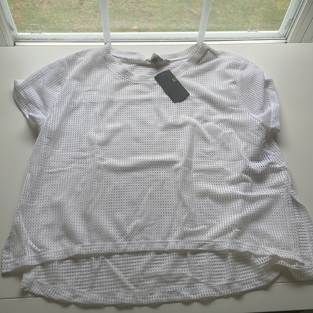 White mesh crop top